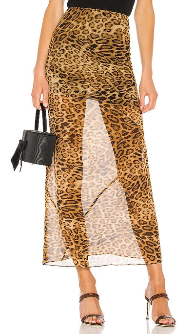 Shop Nili Lotan Ella Skirt In Ginger Leopard Print