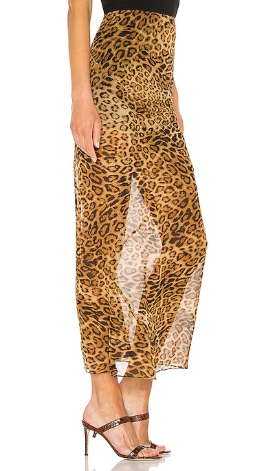 Shop Nili Lotan Ella Skirt In Ginger Leopard Print