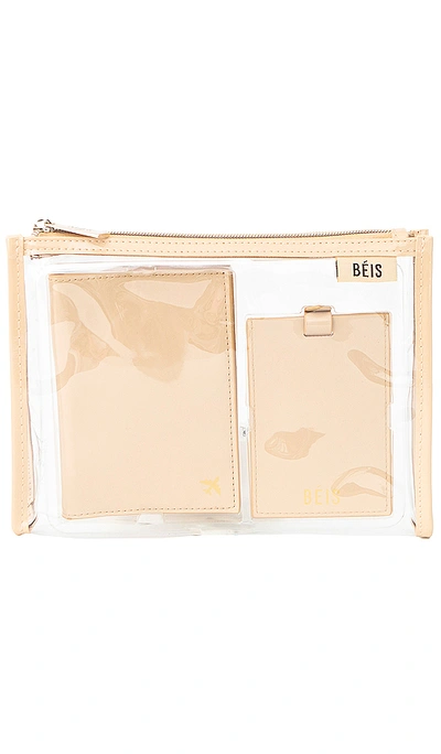 Shop Beis Travel Set In Beige.