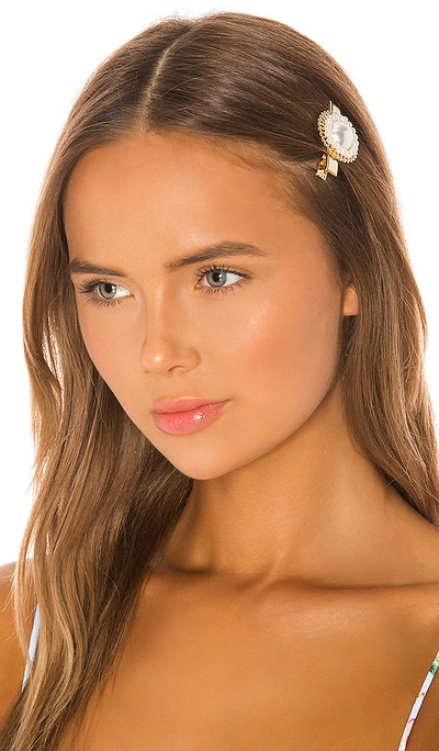 Shop Amber Sceats Margot Hair Clip In Metallic Gold.