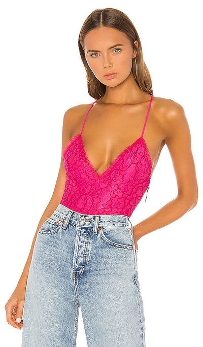 Shop Nbd X Naven Lynn Bodysuit In Magenta