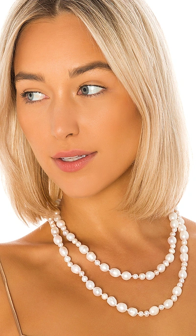 Shop Lele Sadoughi Freshwater Pearl Rope Necklace In Pearl