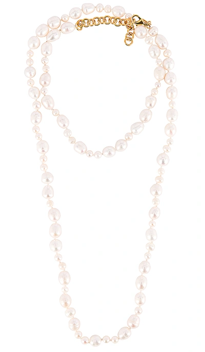Shop Lele Sadoughi Freshwater Pearl Rope Necklace In Pearl