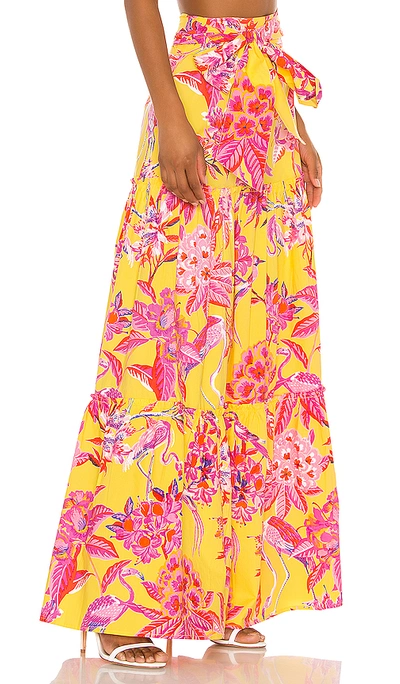 Shop Banjanan Discovery Skirt In Flamingo Rhododendron Vibrant Yellow