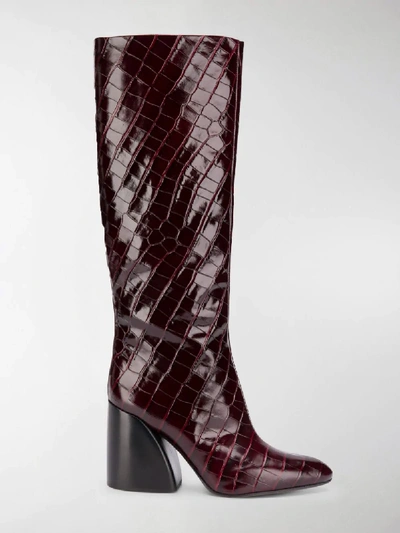 Shop Chloé Wave Knee-high Boots In Purple