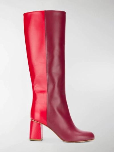 Shop Red Valentino Red(v) Avired Dual-tone Boots
