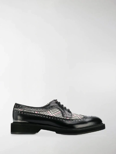 Shop Alexander Mcqueen Houndstooth Check Derby Shoes In Black
