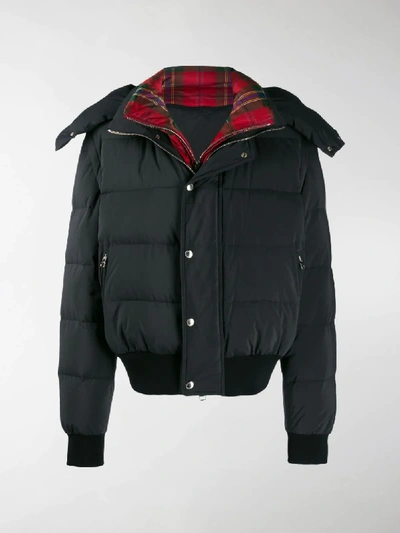 Shop Alexander Mcqueen Tartan Layered Puffer Jacket In Black