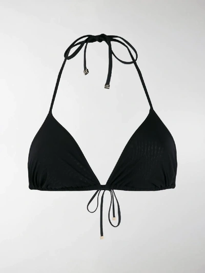 Shop Dolce & Gabbana Triangle Bikini Top In Black