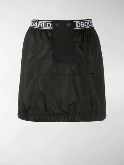 Shop Dsquared2 Logo Tape Mini Skirt In Black