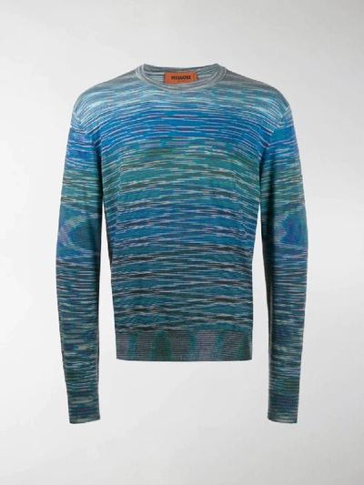 Shop Missoni Fine Knit Sweater In Blue