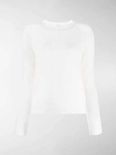 Shop Agnona Contrast Trim Sweater In White