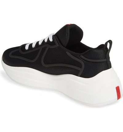 Shop Prada Logo Low Top Sneaker In Black/ White