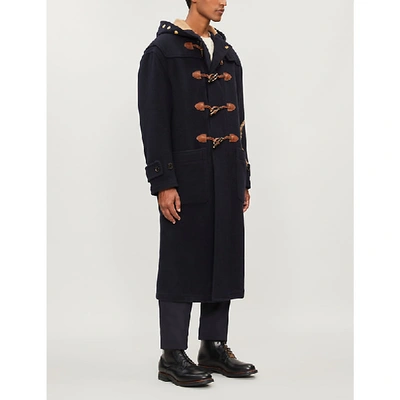Shop Ralph Lauren Reily Wool-blend Coat In Navy/camel