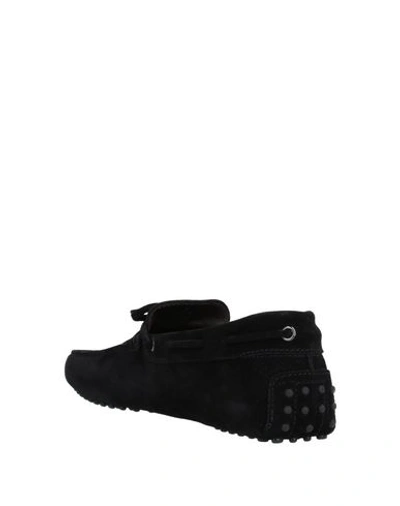 Tod's Black Black Gommini Nubuck Driving Shoes In Black