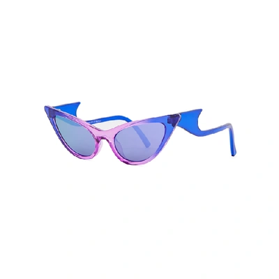 Shop Le Specs X Adam Selman The Prowler Cat-eye Sunglasses In Purple