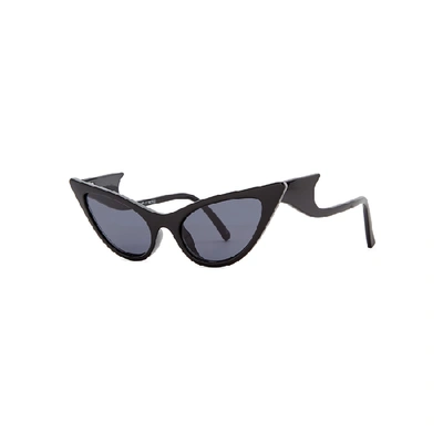 Shop Le Specs X Adam Selman The Prowler Cat-eye Sunglasses In Black