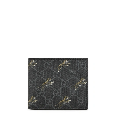 Gucci Black Men's Gg Wallet With Tiger Print | ModeSens