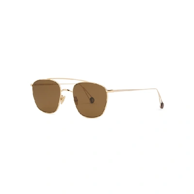 Shop Ahlem Place De L'école Round-frame Sunglasses In Brown