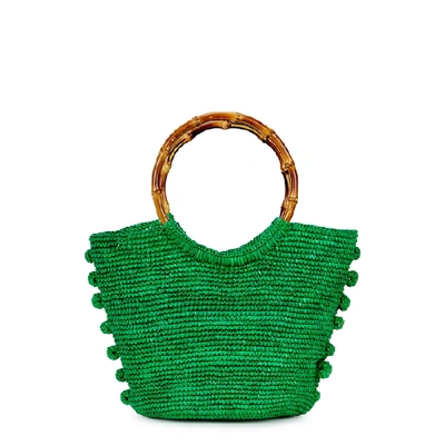 Shop Sensi Studio Green Straw Top Handle Bag