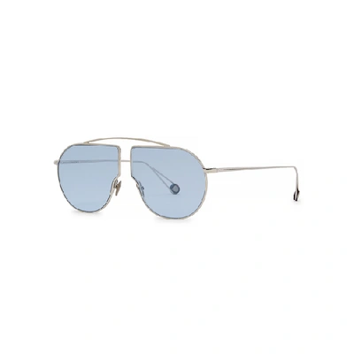 Shop Ahlem Petit Pon Round-frame Sunglasses In Blue