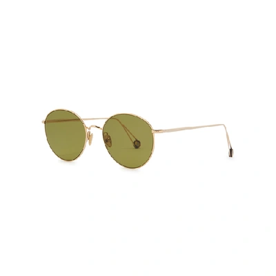 Shop Ahlem Madeleine Round-frame Sunglasses In Gold