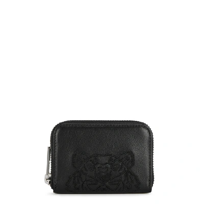 Shop Kenzo Black Grained Leather Wallet