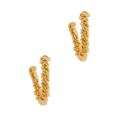 Shop Alighieri The Woven History 24kt Gold-plated Hoop Earrings