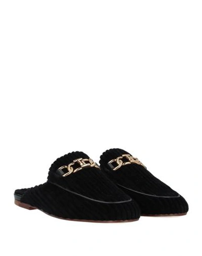 Tod's Woman Mules & Clogs Black Size 4.5 Textile Fibers, Leather In Black