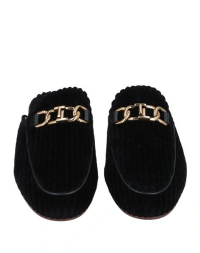 Tod's Woman Mules & Clogs Black Size 4.5 Textile Fibers, Leather In Black