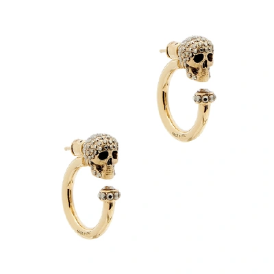 Shop Alexander Mcqueen Skull Gold-tone Earrings