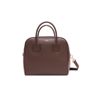 Shop Burberry Medium Leather And Suede Cube Bag In Mahogany