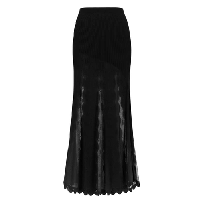 Shop Alexander Mcqueen Black Stretch-knit Skirt