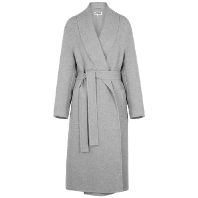 Shop Loewe Grey Mélange Cashmere Coat