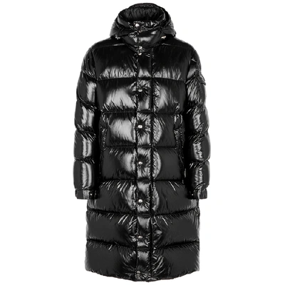Shop Moncler Hanovarian Black Quilted Shell Coat
