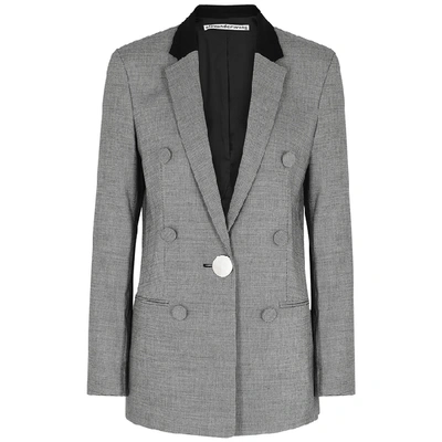 Shop Alexander Wang Grey Brushed-twill Blazer