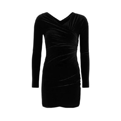 Shop Alexandre Vauthier Black Off-the-shoulder Velvet Mini Dress