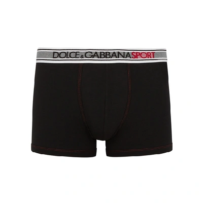 Shop Dolce & Gabbana Black Stretch-cotton Boxer Briefs