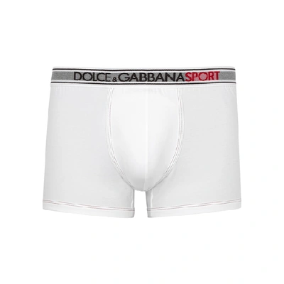 Shop Dolce & Gabbana White Stretch-cotton Boxer Briefs