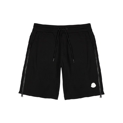 Shop Moncler Black Cotton-jersey Shorts