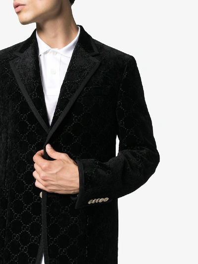 Shop Gucci Gg Palma Velvet Jacket In Black
