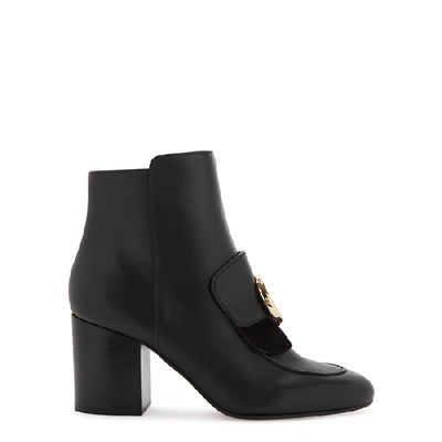 Shop Chloé C 70 Black Leather Ankle Boots