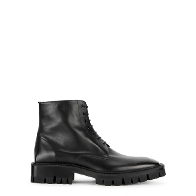 Shop Balenciaga Black Leather Ankle Boots