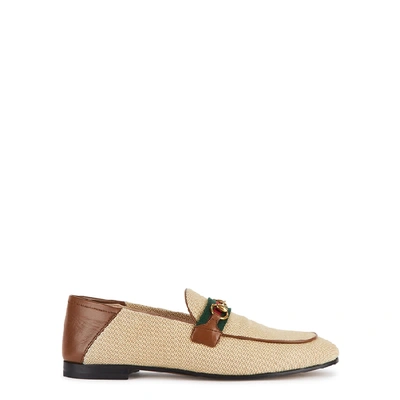 Shop Gucci Brixton Horsebit Canvas Loafers