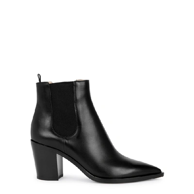 Shop Gianvito Rossi Romney 70 Black Leather Ankle Boots