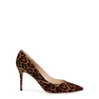 Shop Gianvito Rossi Gianvito 85 Leopard-print Suede Pumps