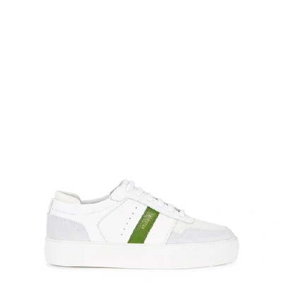 Shop Axel Arigato Platform White Leather Sneakers In White And Green