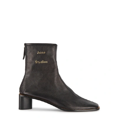 Shop Acne Studios Bertine 50 Black Leather Ankle Boots