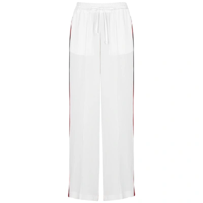 Shop Serena Bute White Wide-leg Silk Sweatpants In White And Other