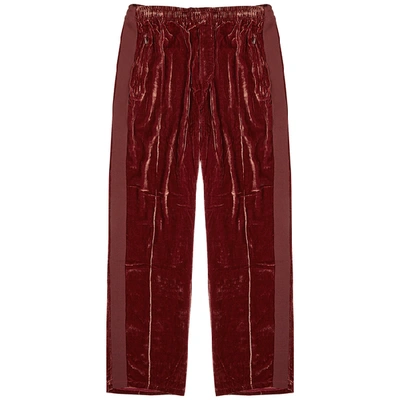 Shop Our Legacy Burgundy Velvet Sweatpants